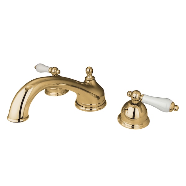 Kingston Brass Roman Tub Faucet, Polished Brass, Deck Mount KS3352PL - main