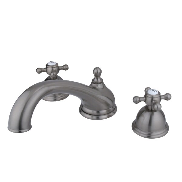 Kingston Brass Roman Tub Faucet, Standard, 8" to 36", 3, Deck Mount, Brushed Nickel KS3358BX - main