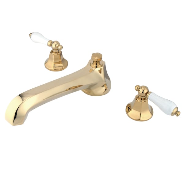 Kingston Brass Roman Tub Faucet, Polished Brass, Deck Mount KS4302PL - main