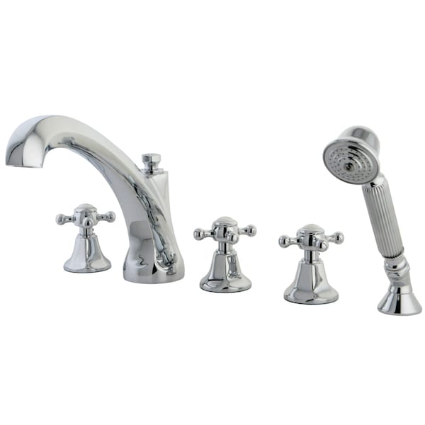 Kingston Brass Roman Tub Faucet, Polished Chrome, Deck Mount KS43215BX - main