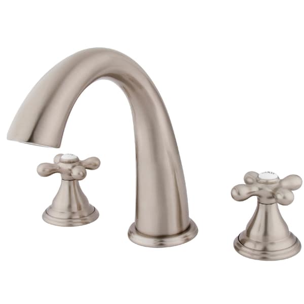 Kingston Brass Roman Tub Faucet, Standard, 8" to 36", 3, Deck Mount, Brushed Nickel KS5368AX - main