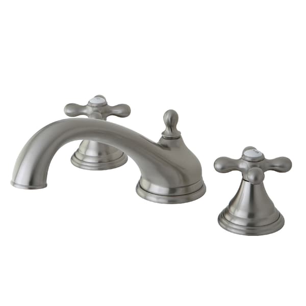 Kingston Brass Roman Tub Faucet, Standard, 8" to 36", 3, Deck Mount, Brushed Nickel KS5538AX - main