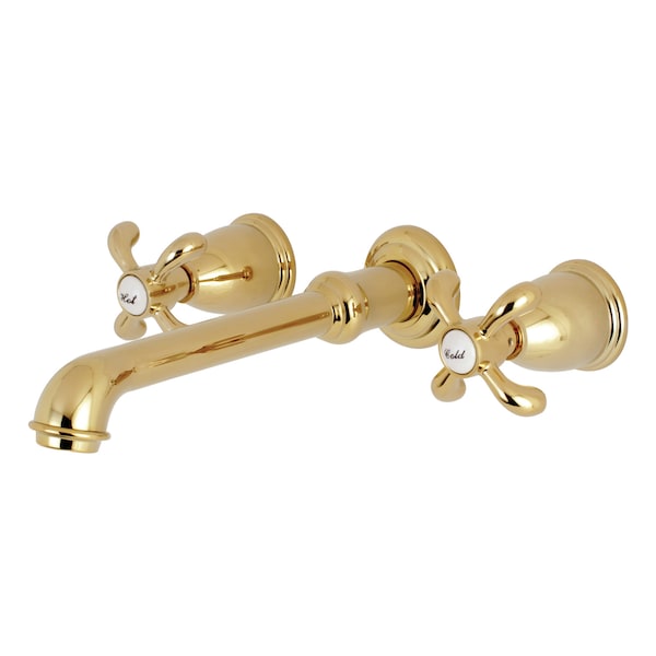 Kingston Brass Roman Tub Faucet, Standard, 8", 3, Wall Mount, Polished Brass KS7022TX - main