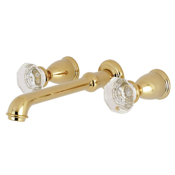 Kingston Brass Roman Tub Faucet, Standard, 8", 3, Wall Mount, Polished Brass KS7022WCL - main