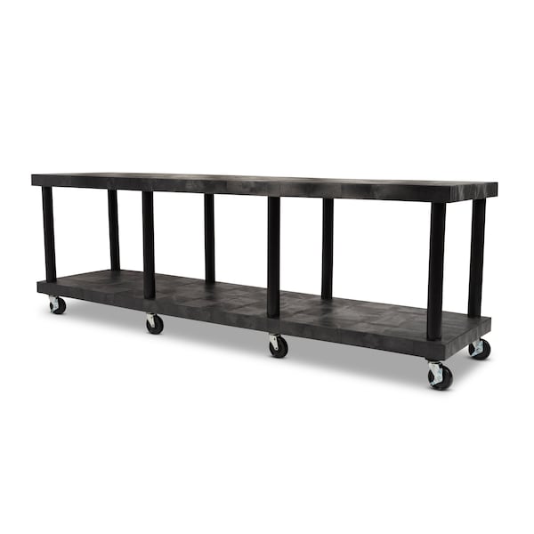 Spc Industrial Modular-Kart, Recycled HDPE, 1200 lb Load Capacity, 2 Shelves, 96 in L, 24 in W, 32 in H KT9624B - main