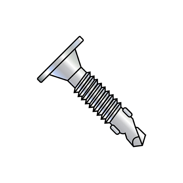 Zoro Select Self-Drilling Screw, #10-24 x 1-7/16 in, Zinc Plated Steel Wafer Head Phillips Drive, 3000 PK 1023KWAF - main