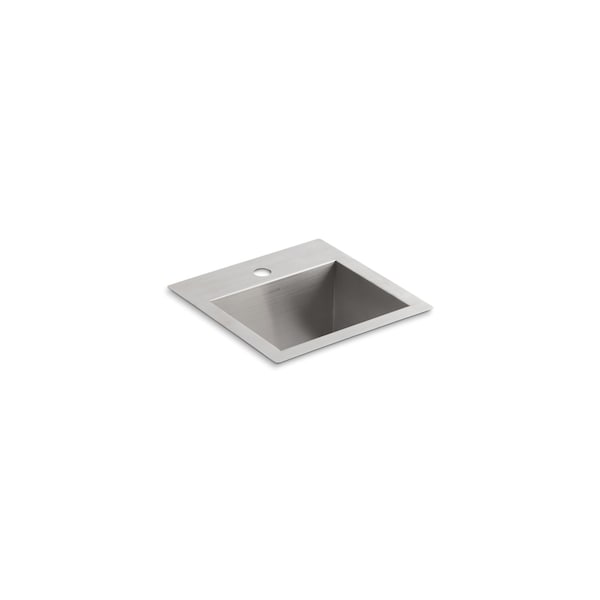 Kohler Vault Top-/Under-Mount Bar Sink With, 1 bowl, Under-Mount, Stainless Steel, 15 in W x 15 in L x 3840-1-NA - main