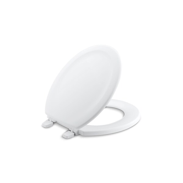 Kohler Stonewood Round-Front Toilet Seat Compression-molded wood, Round, White 4648-0 - main