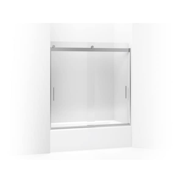 Kohler Levity(R) Sliding Bath Door, 59-3/4" H X 56-5/8 - 59-5/8" W, With 1/4" Thick Crystal Clear Glass And Blade Handles 706002-L-SH - main