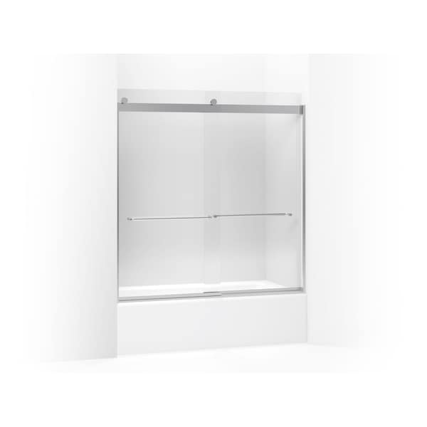 Kohler Levity(R) Sliding Bath Door, 62" H X 56-5/8" - 59-5/8" W, With 1/4" Thick Crystal Clear Glass And Towel Bars 706004-L-SH - main