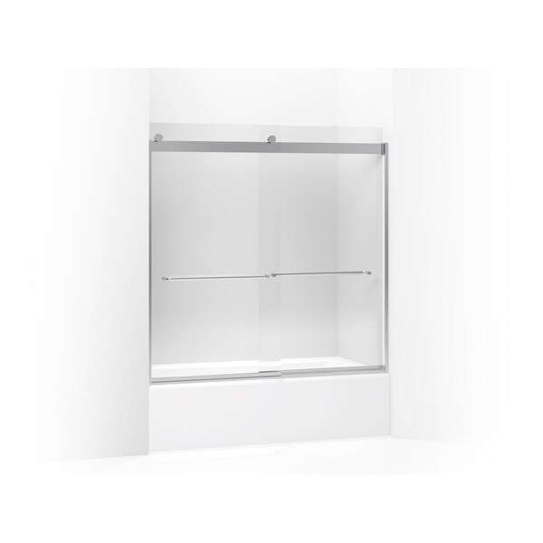 Kohler Levity(R) Sliding Bath Door, 59-3/4" H X 56-5/8 - 59-5/8" W, With 1/4" Thick Crystal Clear Glass And Towel Bars 706006-L-SH - main