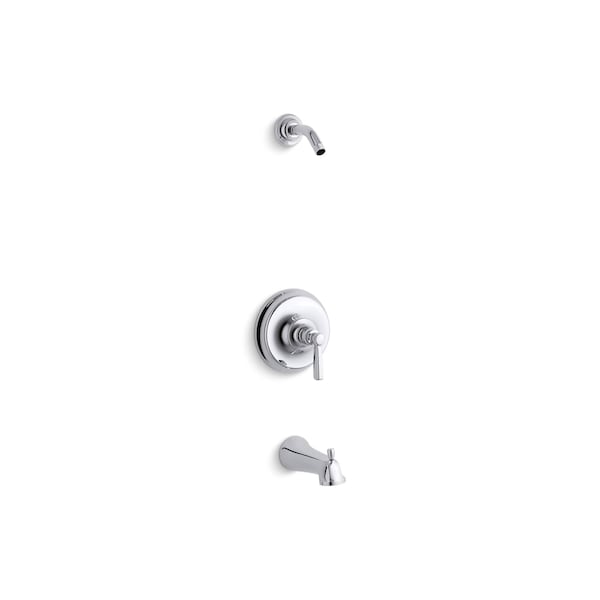 Kohler Bancroft(R) Rite-Temp(R) Bath And Shower Valve Trim With Metal Lever Handle And Slip-Fit Spout, Less Showerhead TLS10582-4-CP - main