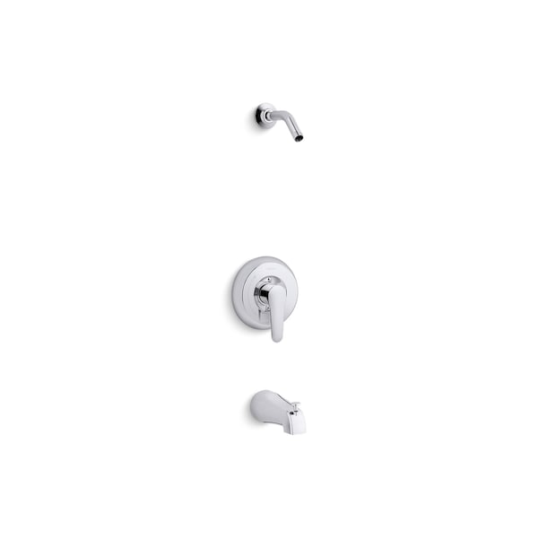 Kohler July(Tm) Rite-Temp(R) Bath And Shower Valve Trim With Lever Handle And Npt Spout, Less Showerhead TLS98007-4-CP - main