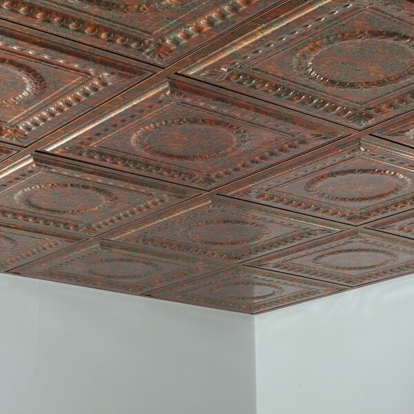 Fasade Rosette 2Ftx2Ft Lay In Ceiling Tile, PK 5, 5 PK PL5711 - main