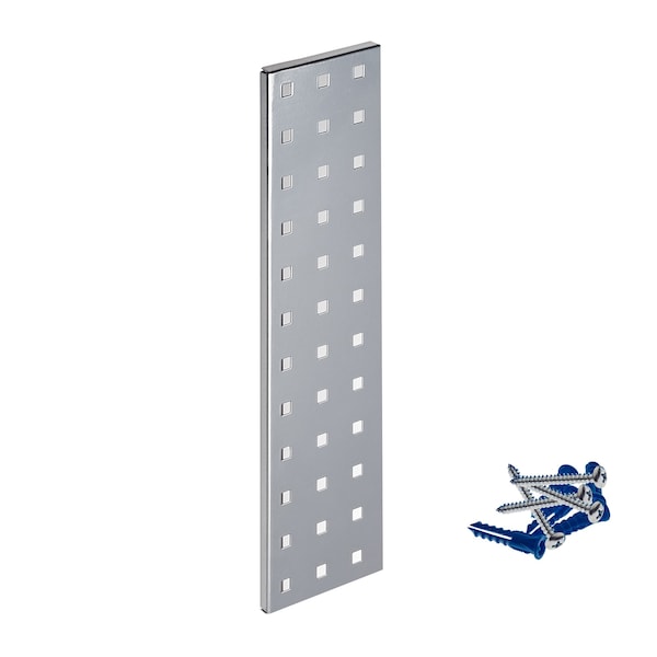 Triton Products (1) 18 In. W x 4.5 In. H Silver Epoxy 18-Gauge Steel Square Hole Pegboard Strip LBS-4S - main