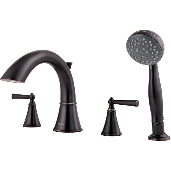Pfister Dual Handle Saxton Roman Tub Trim With Hand Shower T, Tuscan Bronze 4 Hole LG6-4GLY - main