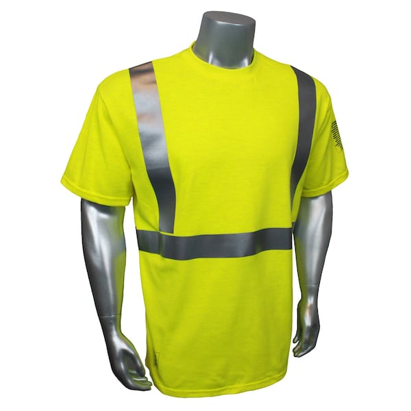 Radwear Usa Radwear USA Fire Retardant Short Sleeve, Modacrylic Jersey, 13.5 Length, Hi-Vis Green LHV-FR-TS-M - main