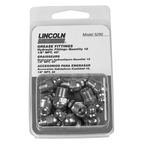 Lincoln Lubrication Pipe Thread Ftg 45 Angle Grease Fittings Card Of