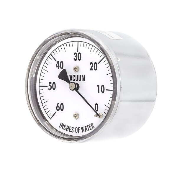 Pic Gauges Low Press Gauge, 2.5"60-0"WCVAC, 1/4"CBM, 2 1/2 in Dial, 1/4 in NPT Center Back Location LP2-254-60V - main