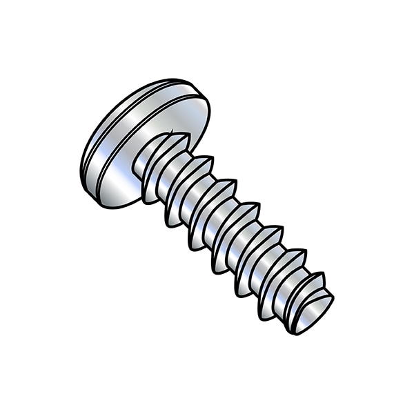 Zoro Select Thread Cutting Screw, #3-24 x 1/4 in, Wax Steel Pan