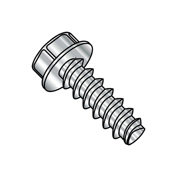 Zoro Select #8-16 x 1-1/4 in Hex Hex Machine Screw, Passivated Steel, 2000 PK 0820LW188 - main