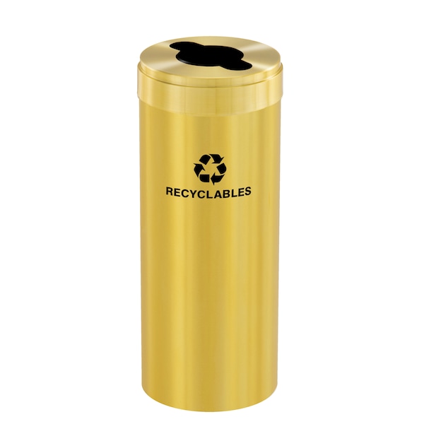 Glaro 12 gal Round Recycling Bin, Satin Brass M-1232BE-BE-M2 - main