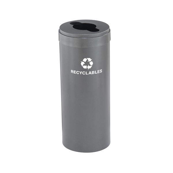 Glaro 12 gal Round Recycling Bin, Silver Vein M-1232SV-SV-M2 - main