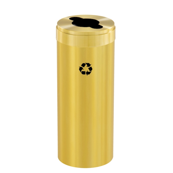 Glaro 15 gal Round Recycling Bin, Satin Brass M-1242BE-BE-M1 - main