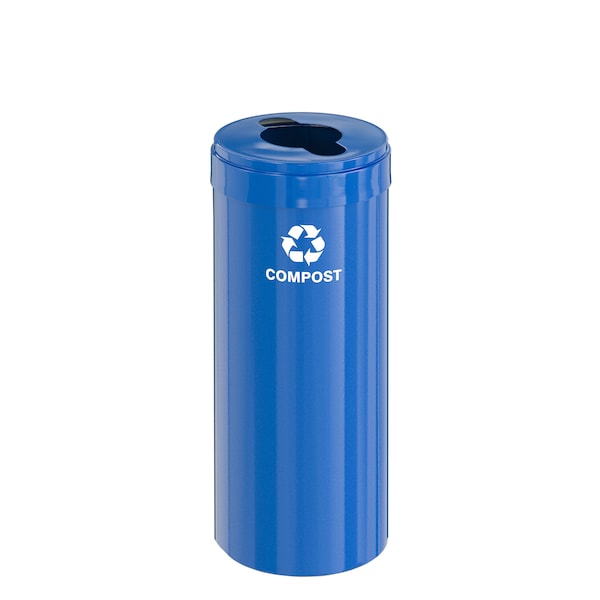 Glaro 15 gal Round Recycling Bin, Blue M-1242BL-BL-M4 - main