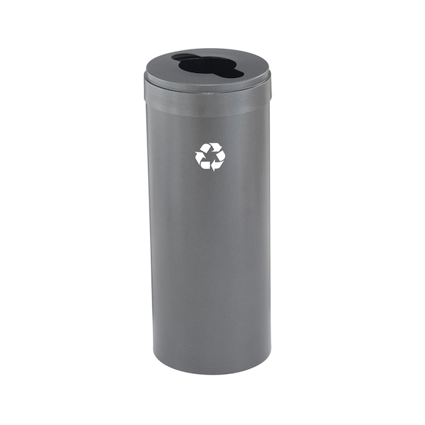 Glaro 15 gal Round Recycling Bin, Silver Vein M-1242SV-SV-M1 - main