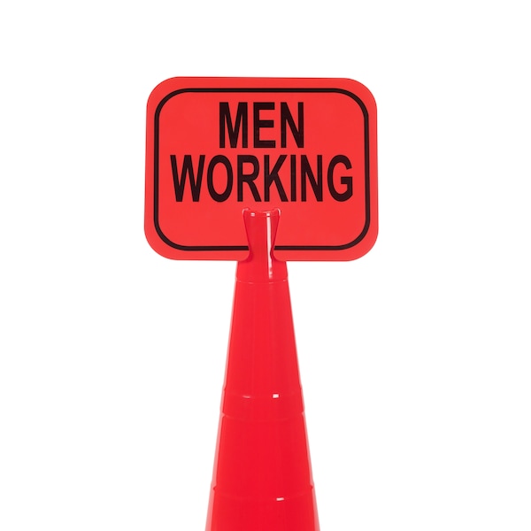 Mutual Industries Cone Sign, Men Working, PK2, 8 Inch Height, .5 inch Width M17729-0-2 - main
