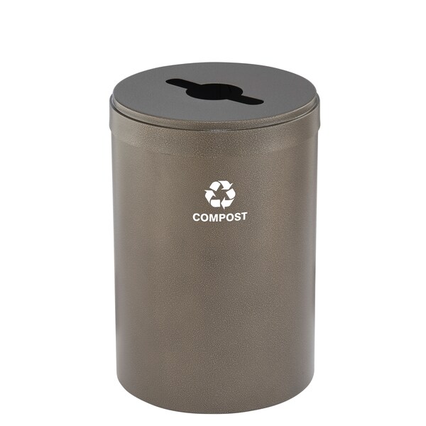 Glaro 33 gal Round Recycling Bin, Bronze Vein M-2032BV-BV-M4 - main
