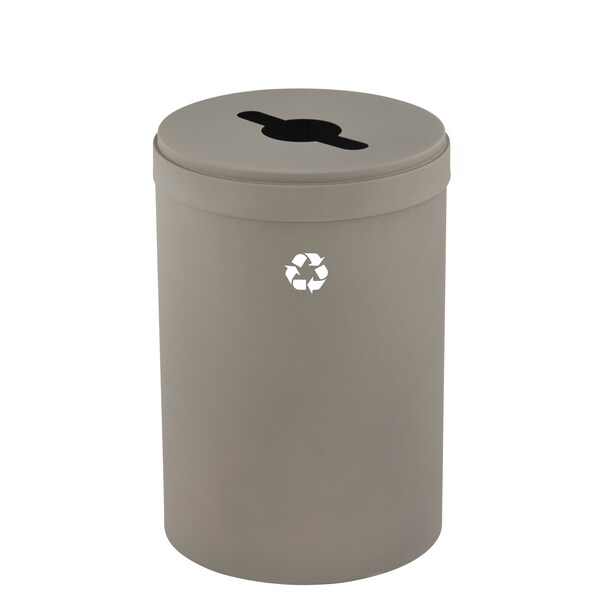 Glaro 33 gal Round Recycling Bin, Nickel M-2032NK-NK-M1 - main