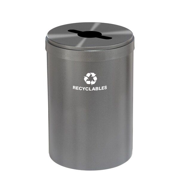 Glaro 33 gal Round Recycling Bin, Silver Vein M-2032SV-SV-M2 - main