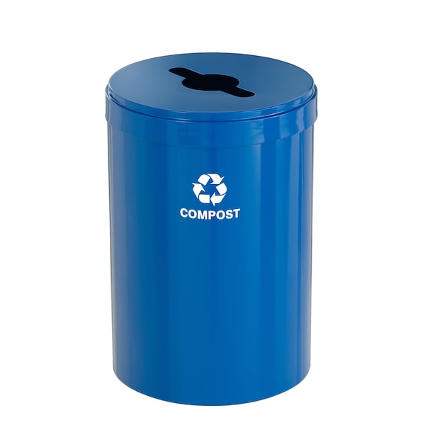 Glaro 41 gal Round Recycling Bin, Blue M-2042BL-BL-M4 - main
