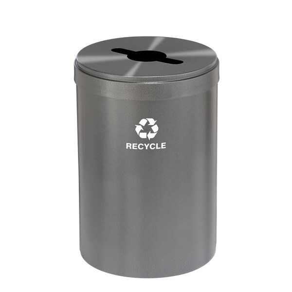 Glaro 41 gal Round Recycling Bin, Silver Vein M-2042SV-SV-M5 - main