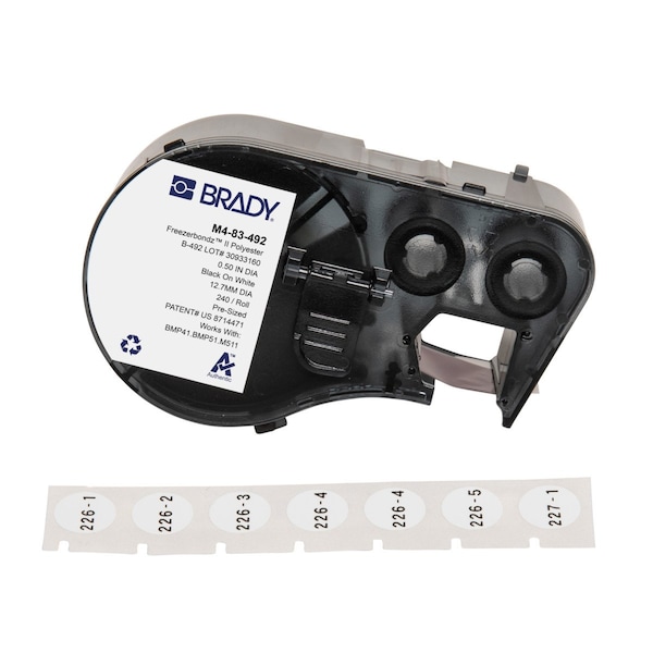 Brady Label/RibbonCartridge, White, Matte, 1/2inW M4-83-492 - main