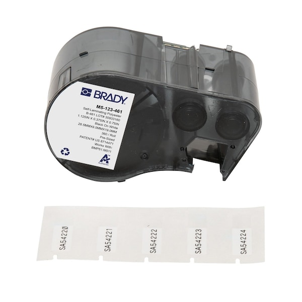 Brady Label/RibbonCartridge, White, 1-1/8inW M5-123-461 - main