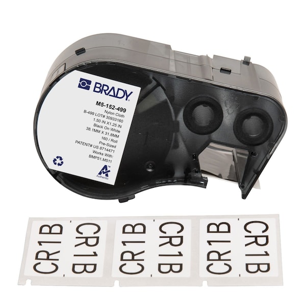 Brady Flag Label, White, Nylon, 1-1/2 in W M5-152-499 - main