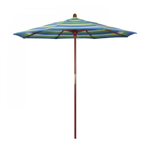 California Umbrella Patio Umbrella, Octagon, 93.13" H, Sunbrella Fabric, Seville Seaside 194061035979 - main