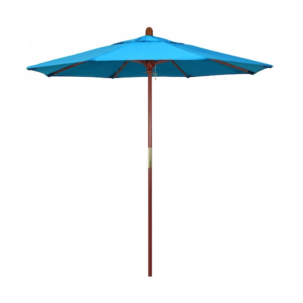 March Patio Umbrella, Octagon, 93.13" H, Sunbrella Fabric, Canvas Cyan MARE758-56105