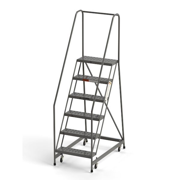 Ega Products Industrial Rolling Ladder, 6 Steps, 24"W Perforated Tread, 450 lbs. Capacity B6026HSU - main