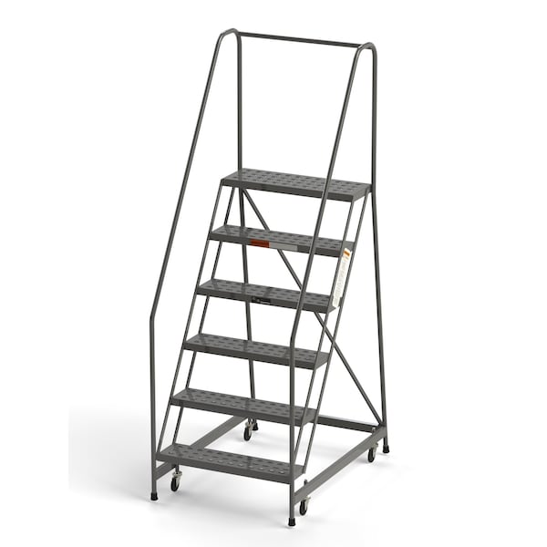 Ega Products Industrial Rolling Ladder, 6 Steps, 30"W Perforated Tread, 450 lbs. Capacity B6032HSU - main