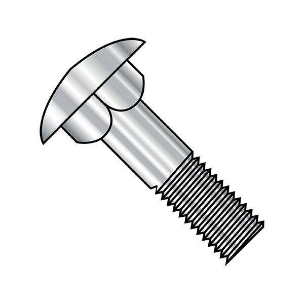 Zoro Select Carriage Bolt, 35 mm L, 316 Stainless Steel, Plain, 200 PK M835D603A4 - main