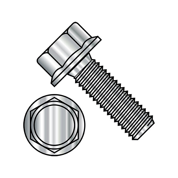 Zoro Select Not Graded, M10-1.50 Flange Bolt, Plain Steel, 20 mm L, 200 PK M1020D6921A2 - main