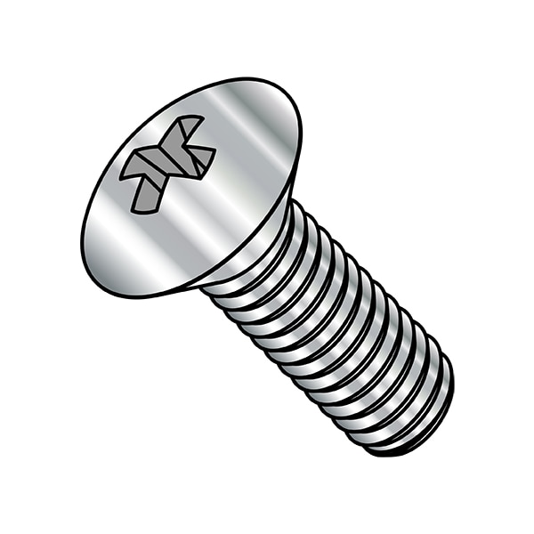 Zoro Select M6-1.00 x 16 mm Phillips Oval Machine Screw, Plain A2 Stainless Steel, 2000 PK M616D966A2 - main
