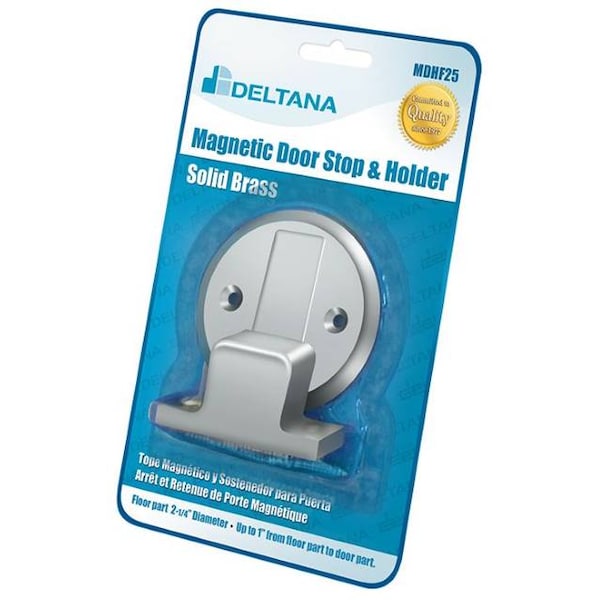 Deltana Magnetic Door Holder Flush 2-1/2" Diameter Blister Pack Bright Chrome MDHF25BP26 - main