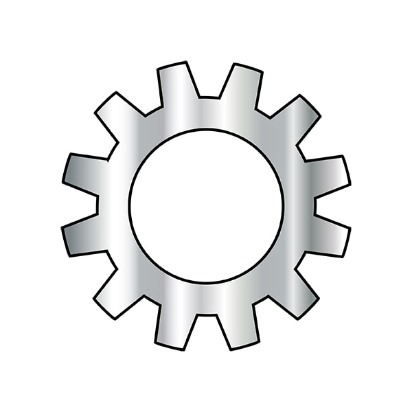 Zoro Select External Tooth Lock Washer, For Screw Size M8 18-8 Stainless Steel, Plain Finish, 5000 PK MD08WEA2 - main