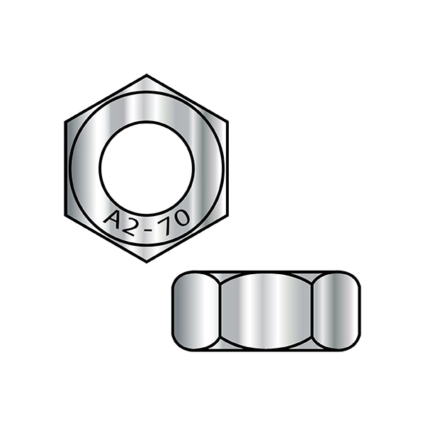 Zoro Select Hex Nut, M6-1.00, Stainless Steel, Not Graded, Plain, 4000 PK MI64032A270 - main