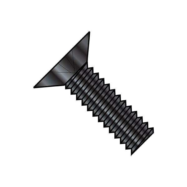 Zoro Select #10-24 x 1/2 in Phillips Flat Machine Screw, Black Oxide Stainless Steel, 2000 PK 1008MP1188B - main